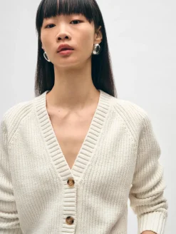 cotton linen ribbed cardigan