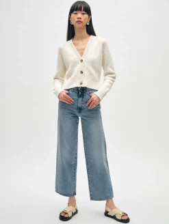 cotton linen ribbed cardigan