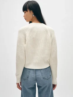 cotton linen ribbed cardigan