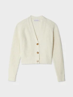 cotton linen ribbed cardigan