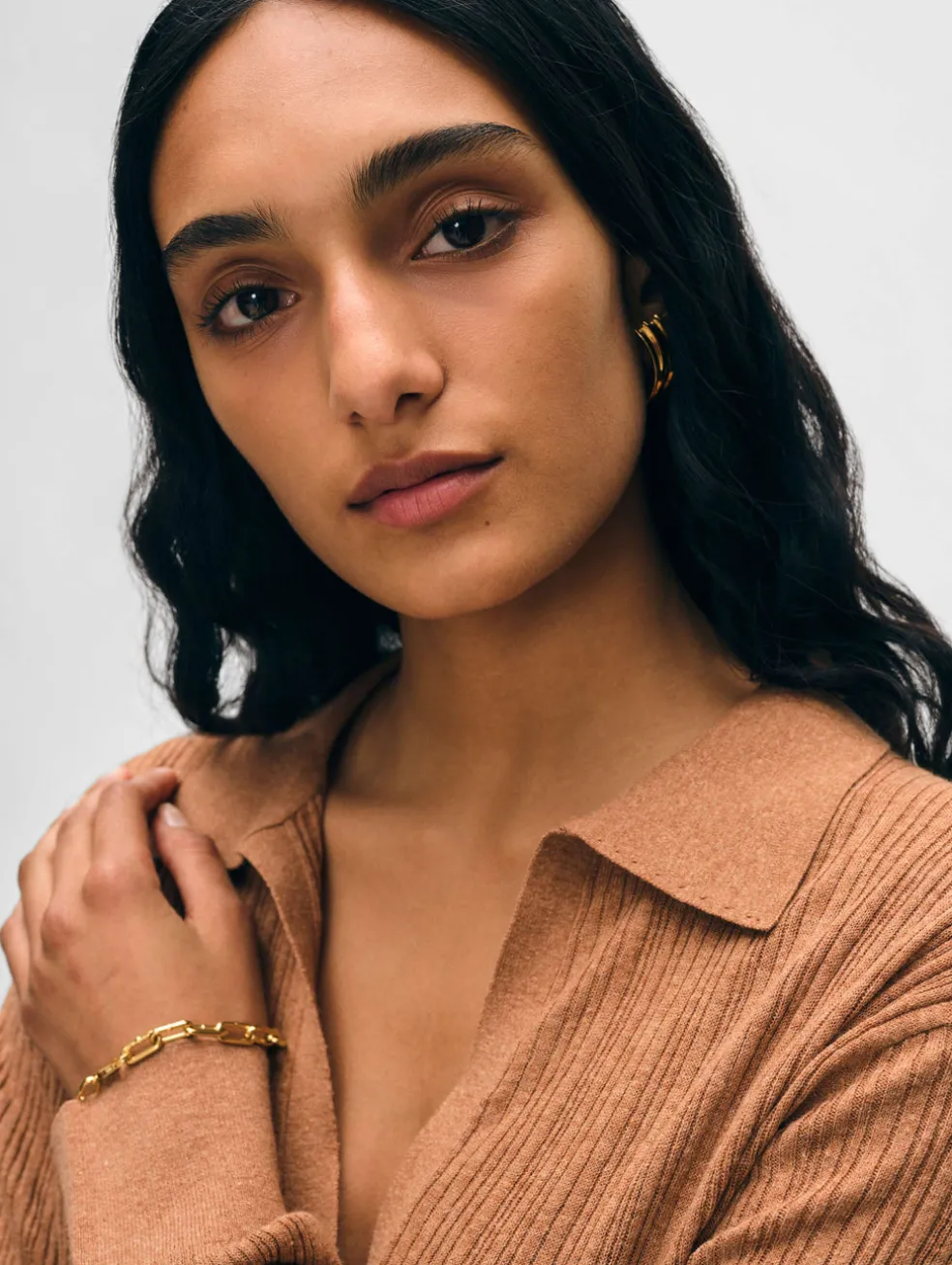 cotton linen ribbed polo