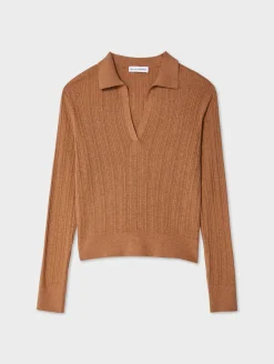 cotton linen ribbed polo