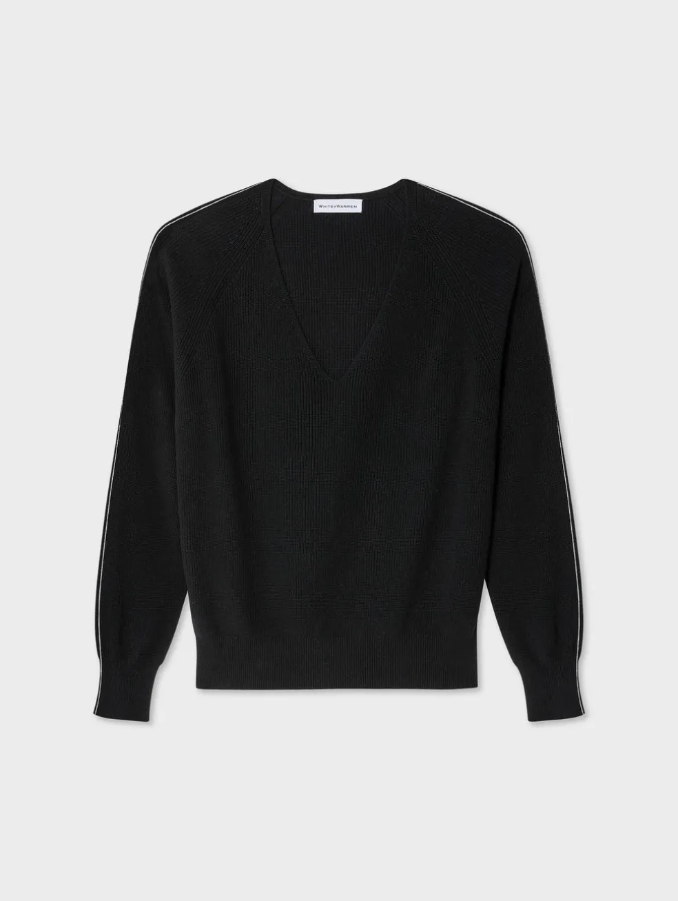 cotton linen tipped v neck