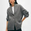 merino blend marled shawl collar coatigan