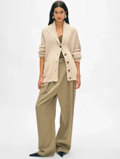 merino blend marled shawl collar coatigan