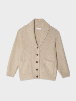 merino blend marled shawl collar coatigan