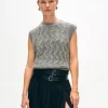 merino cashmere boucle cable vest
