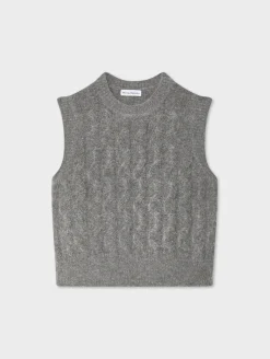 merino cashmere boucle cable vest