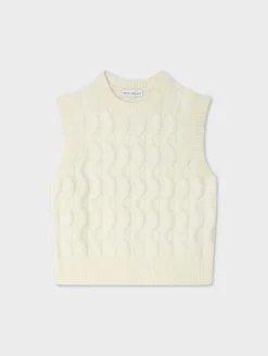 merino cashmere boucle cable vest
