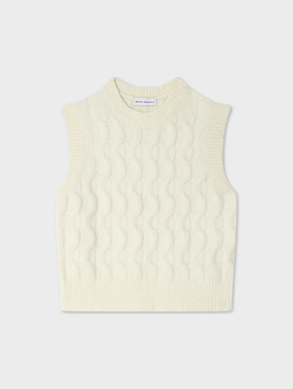 merino cashmere boucle cable vest