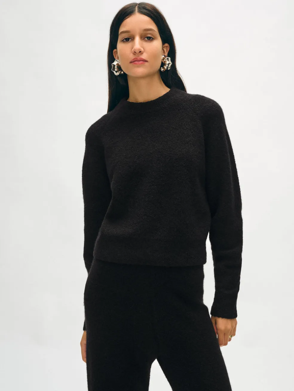 merino cashmere boucle sweatshirt