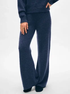 merino cashmere boucle wide leg pant