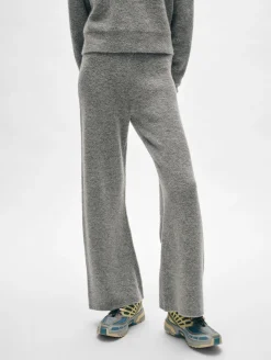 merino cashmere boucle wide leg pant