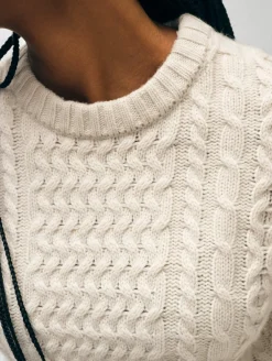 merino cashmere cable crewneck