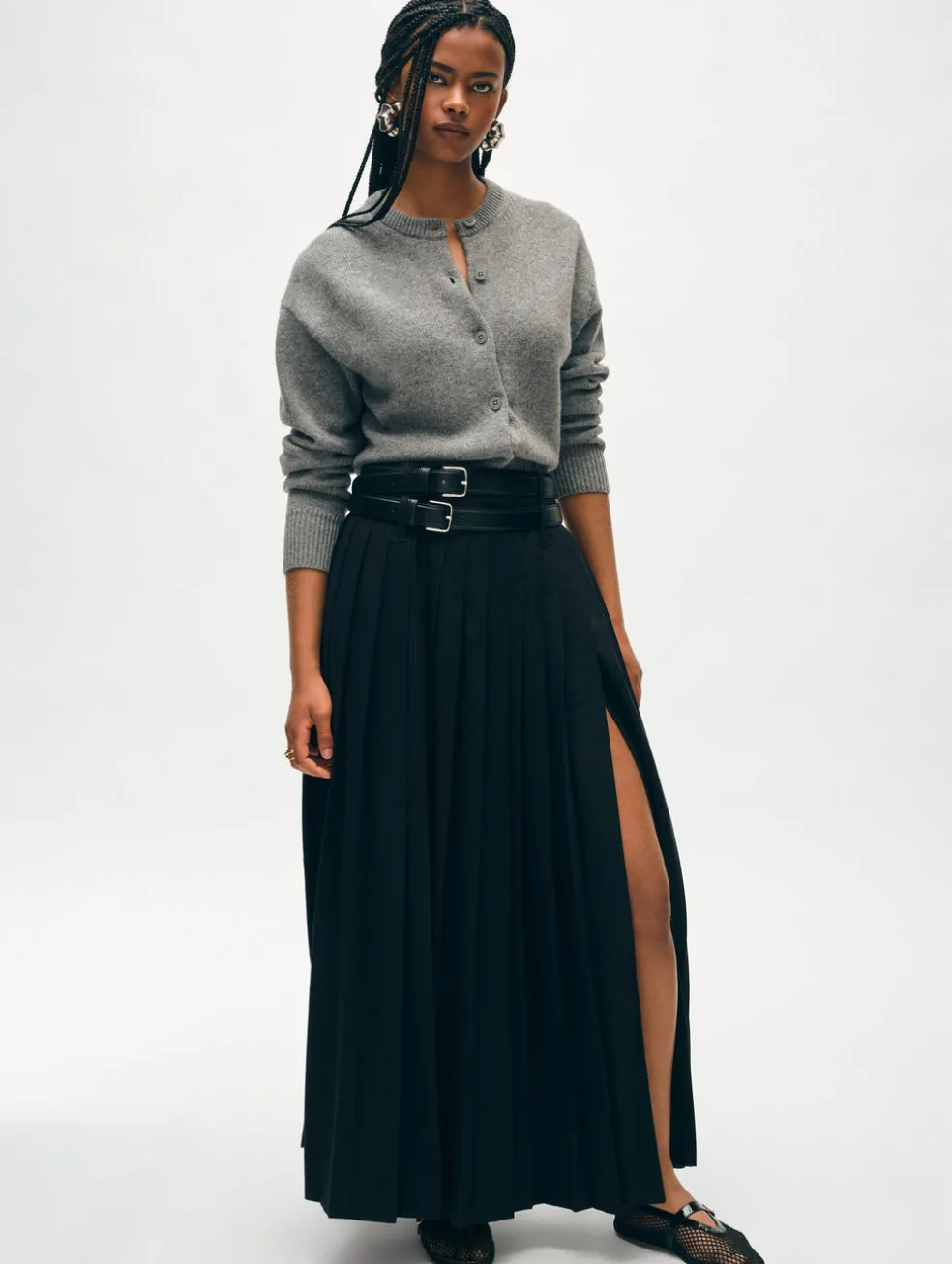 merino cashmere crewneck cardigan