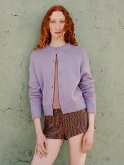 merino cashmere crewneck cardigan