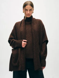 merino cashmere open poncho
