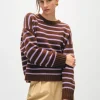 merino cashmere striped crewneck