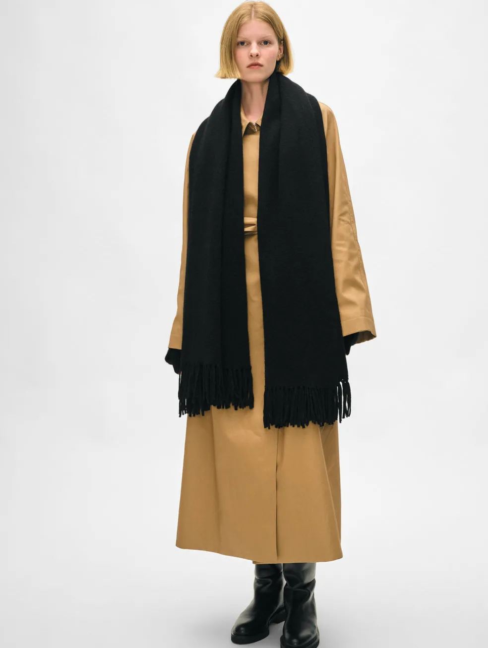 merino cashmere tassel scarf