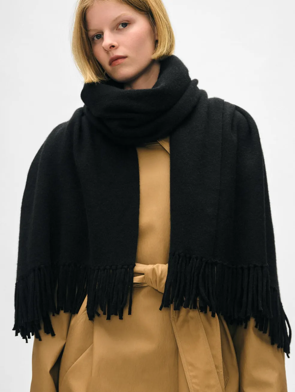 merino cashmere tassel scarf