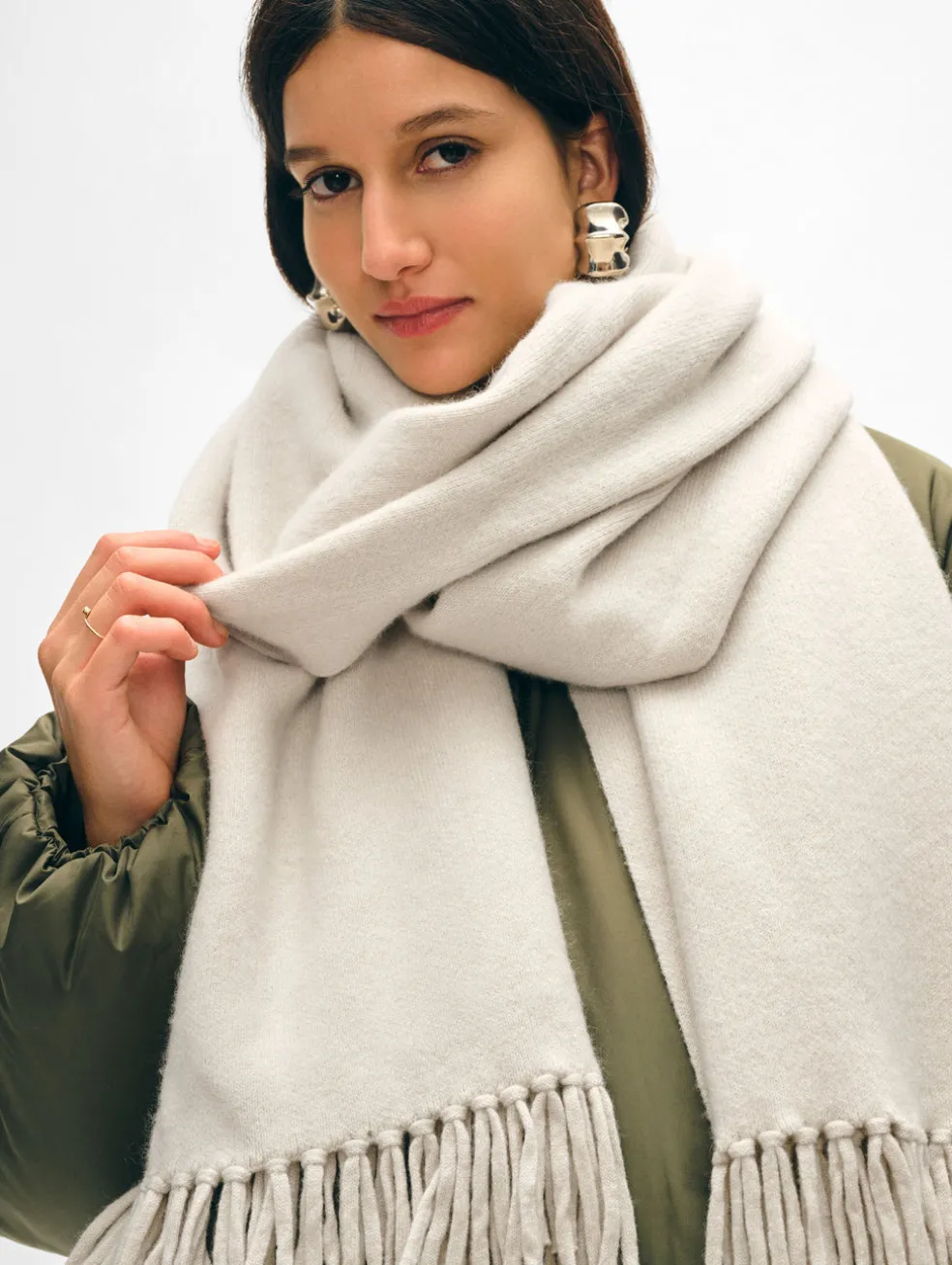 merino cashmere tassel scarf