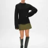 merino cashmere waisted crewneck