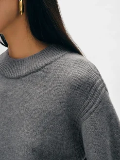 merino cashmere waisted crewneck