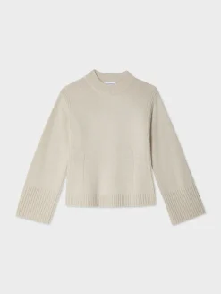 merino cashmere waisted crewneck