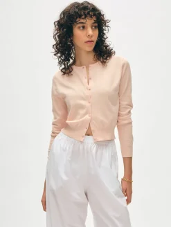 organic cotton crewneck cardigan