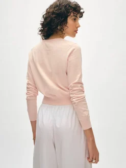 organic cotton crewneck cardigan