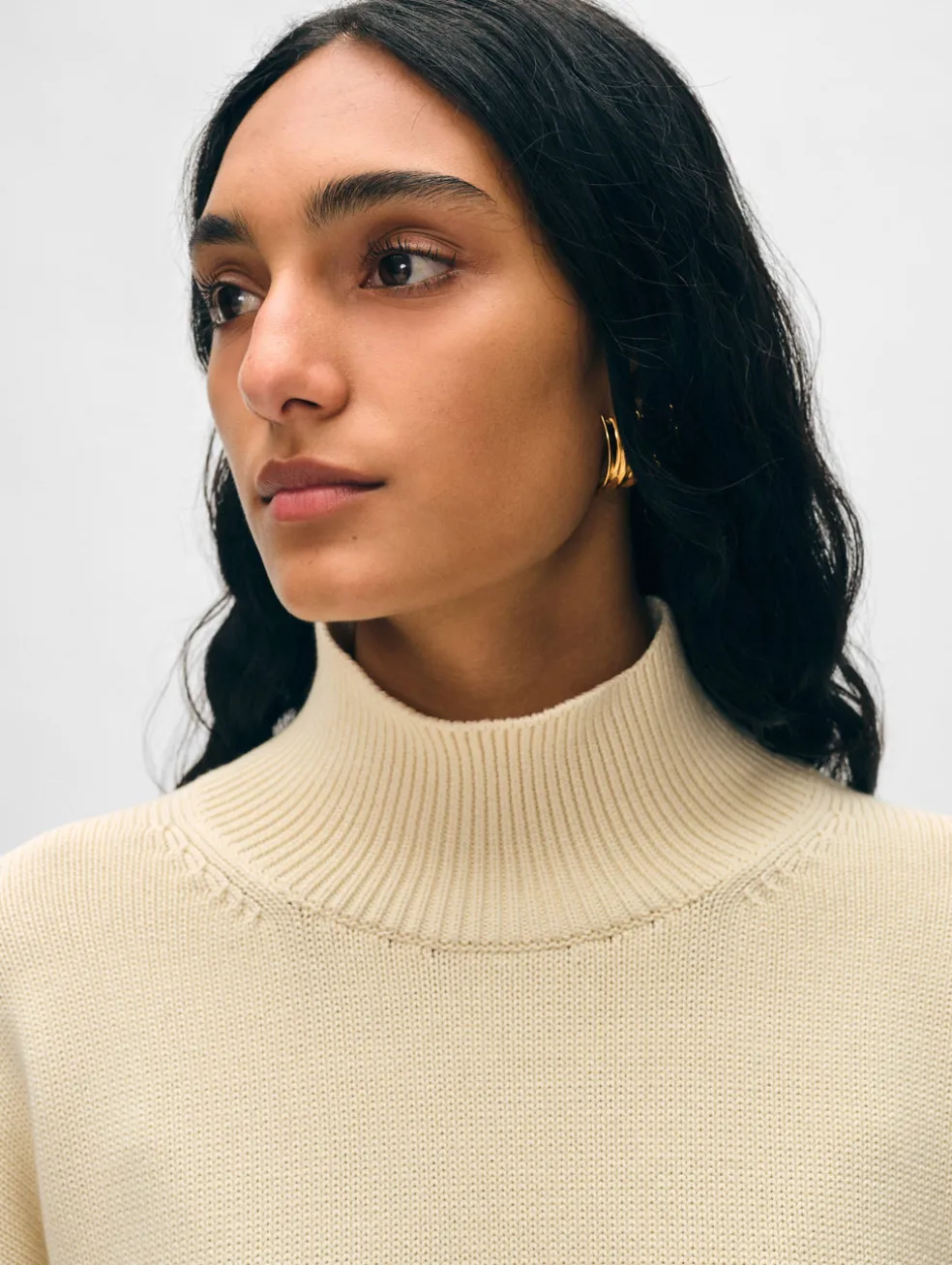 organic cotton cropped standneck