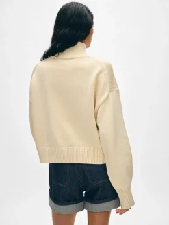 organic cotton cropped standneck