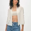 organic cotton cropped trapeze cardigan