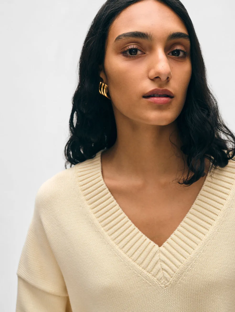 organic cotton oversized v neck