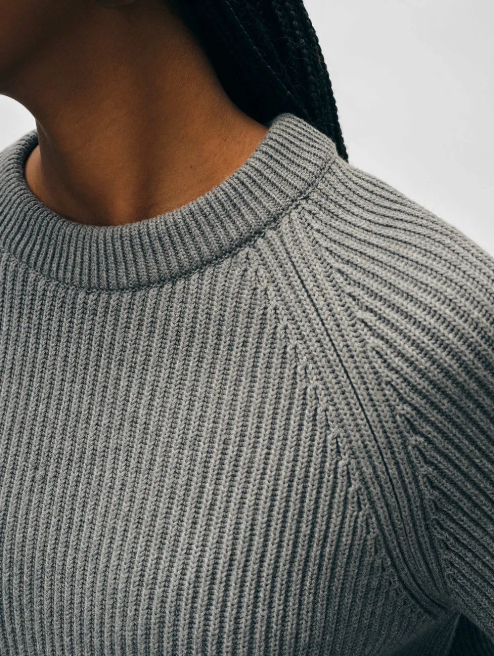 organic cotton plaited crewneck