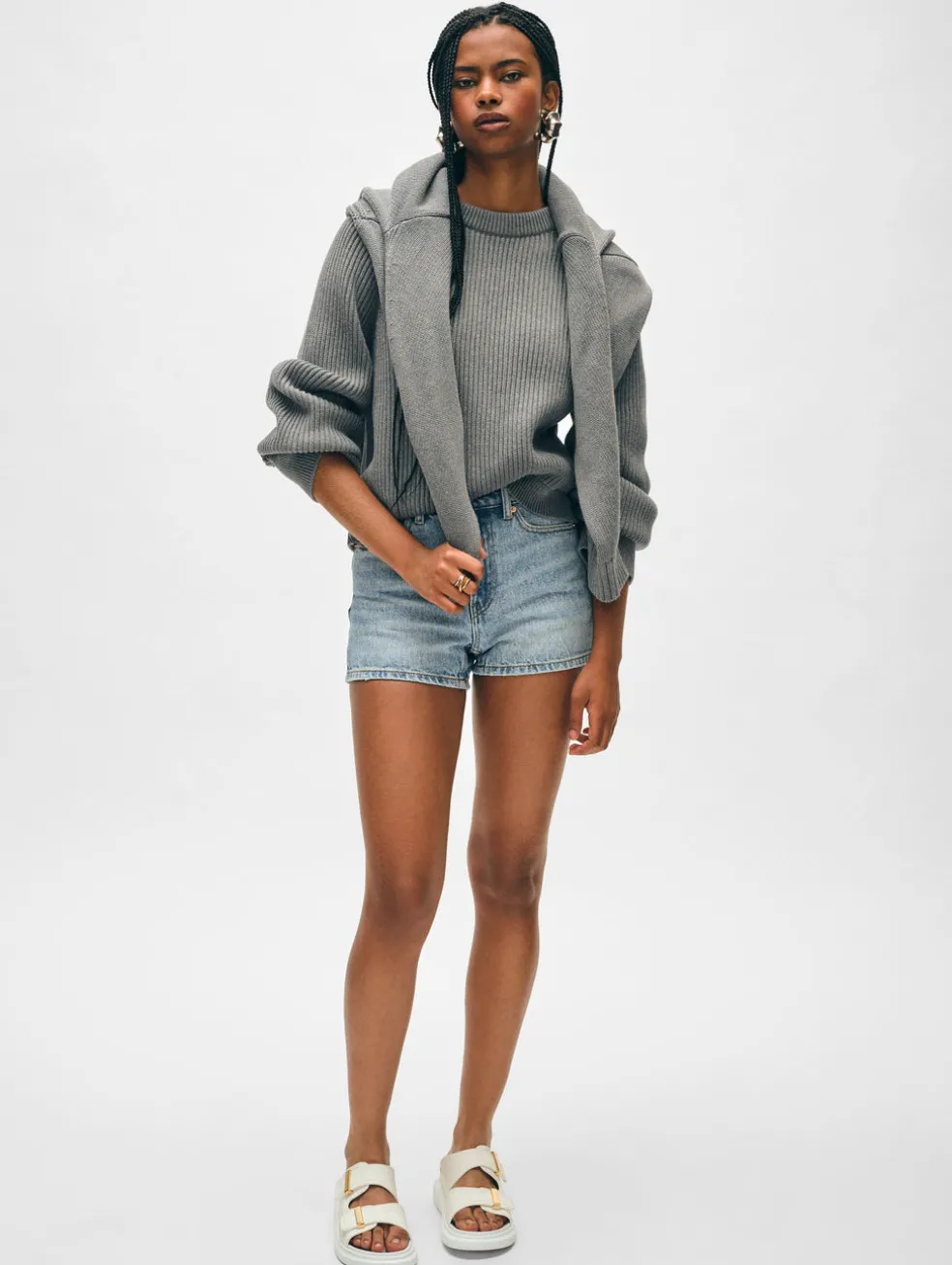 organic cotton plaited crewneck