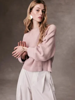 organic cotton plaited crewneck