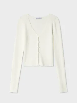 organic cotton ribbed cardigan