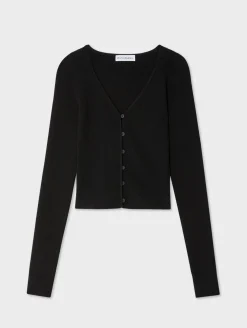 organic cotton ribbed cardigan