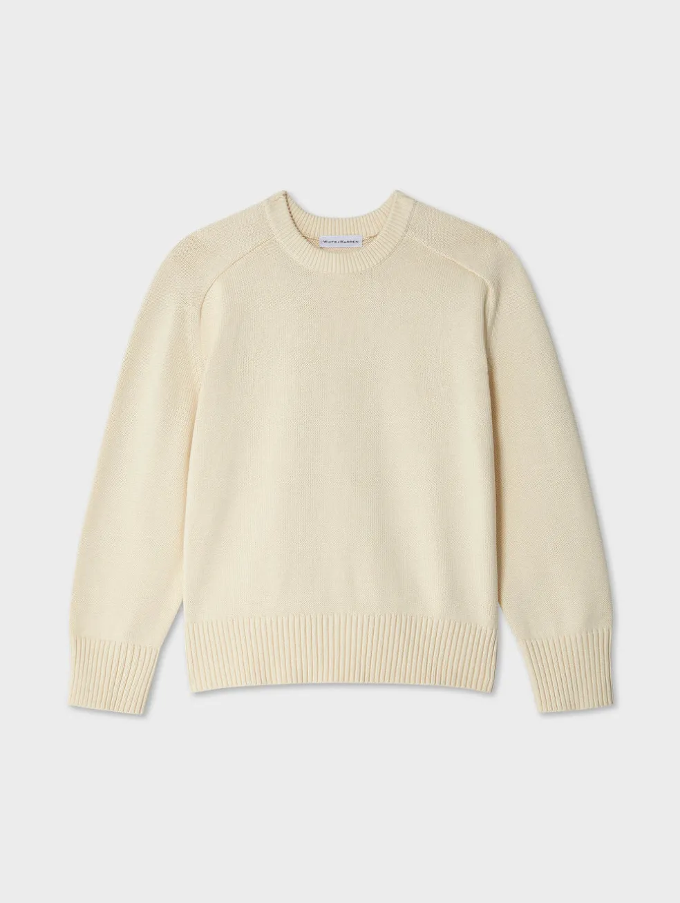 organic cotton saddle sleeve crewneck