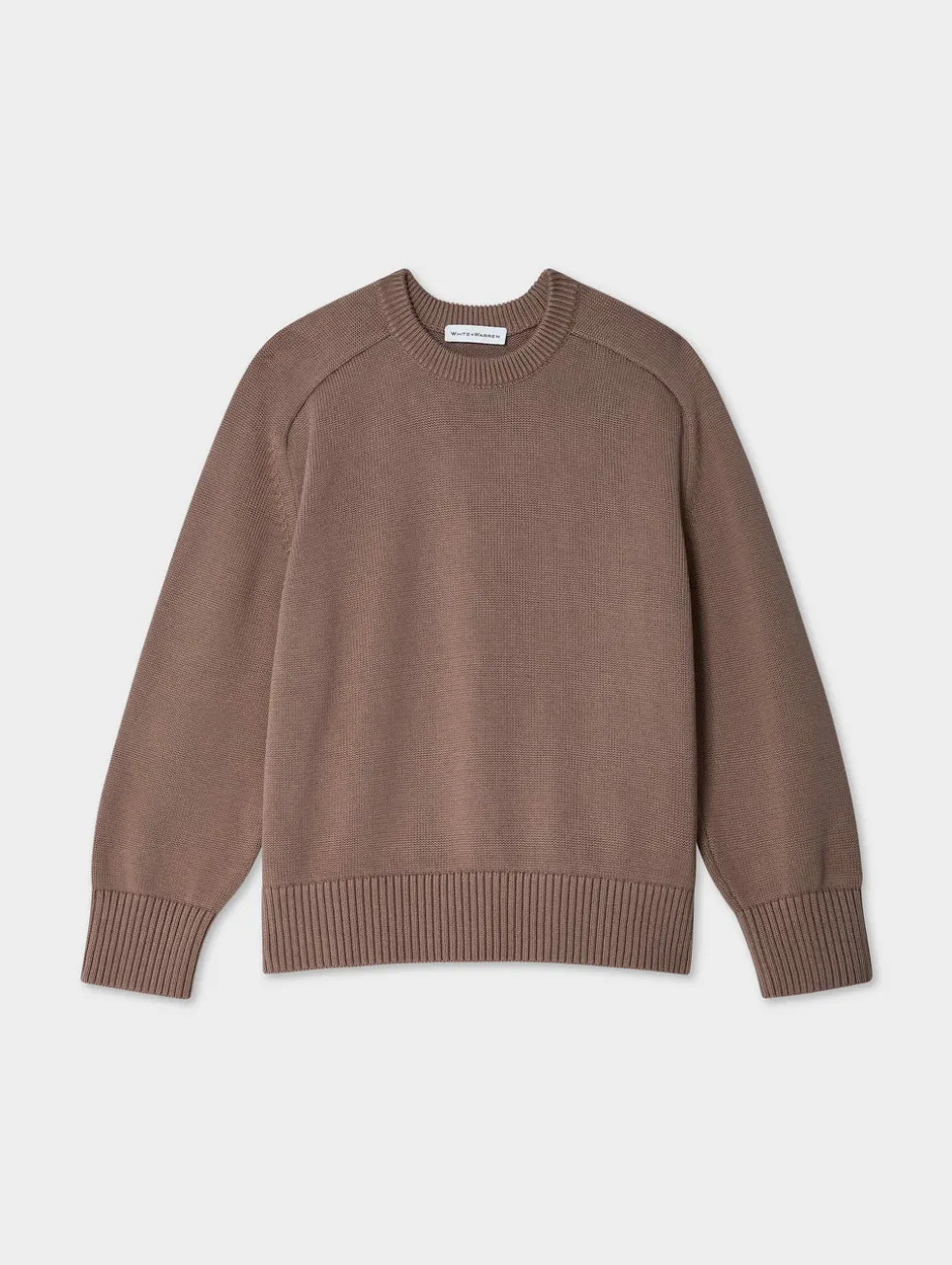 organic cotton saddle sleeve crewneck