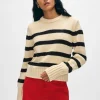 organic cotton striped crewneck