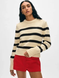 organic cotton striped crewneck