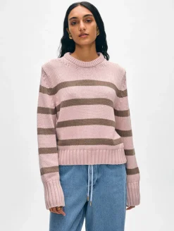 organic cotton striped crewneck