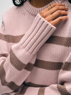 organic cotton striped crewneck