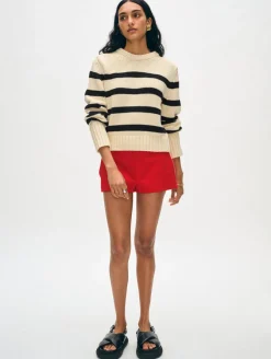 organic cotton striped crewneck