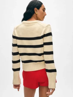 organic cotton striped crewneck