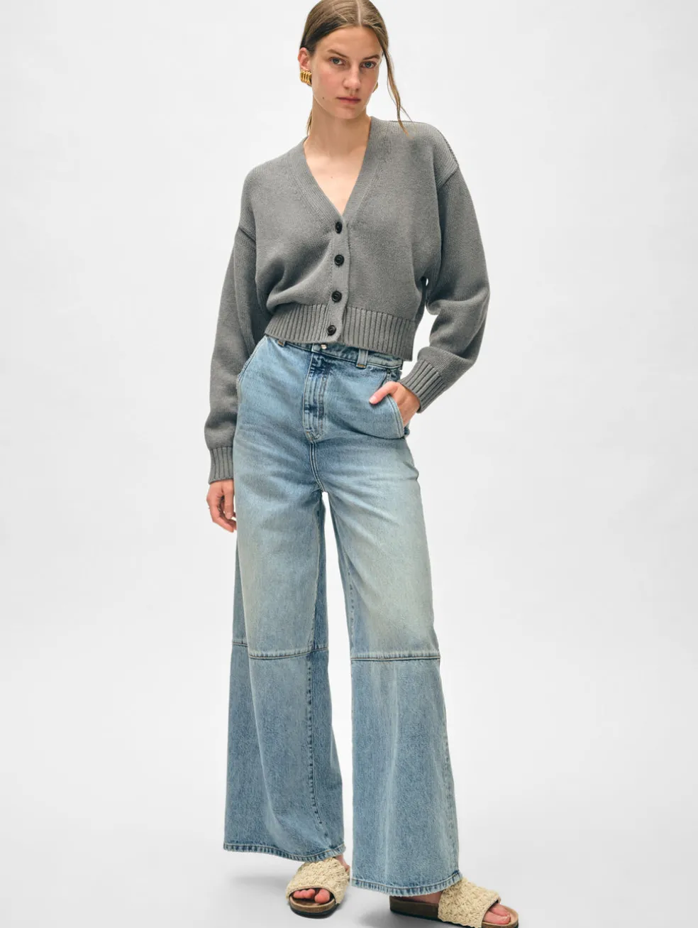 organic cotton v neck cardigan