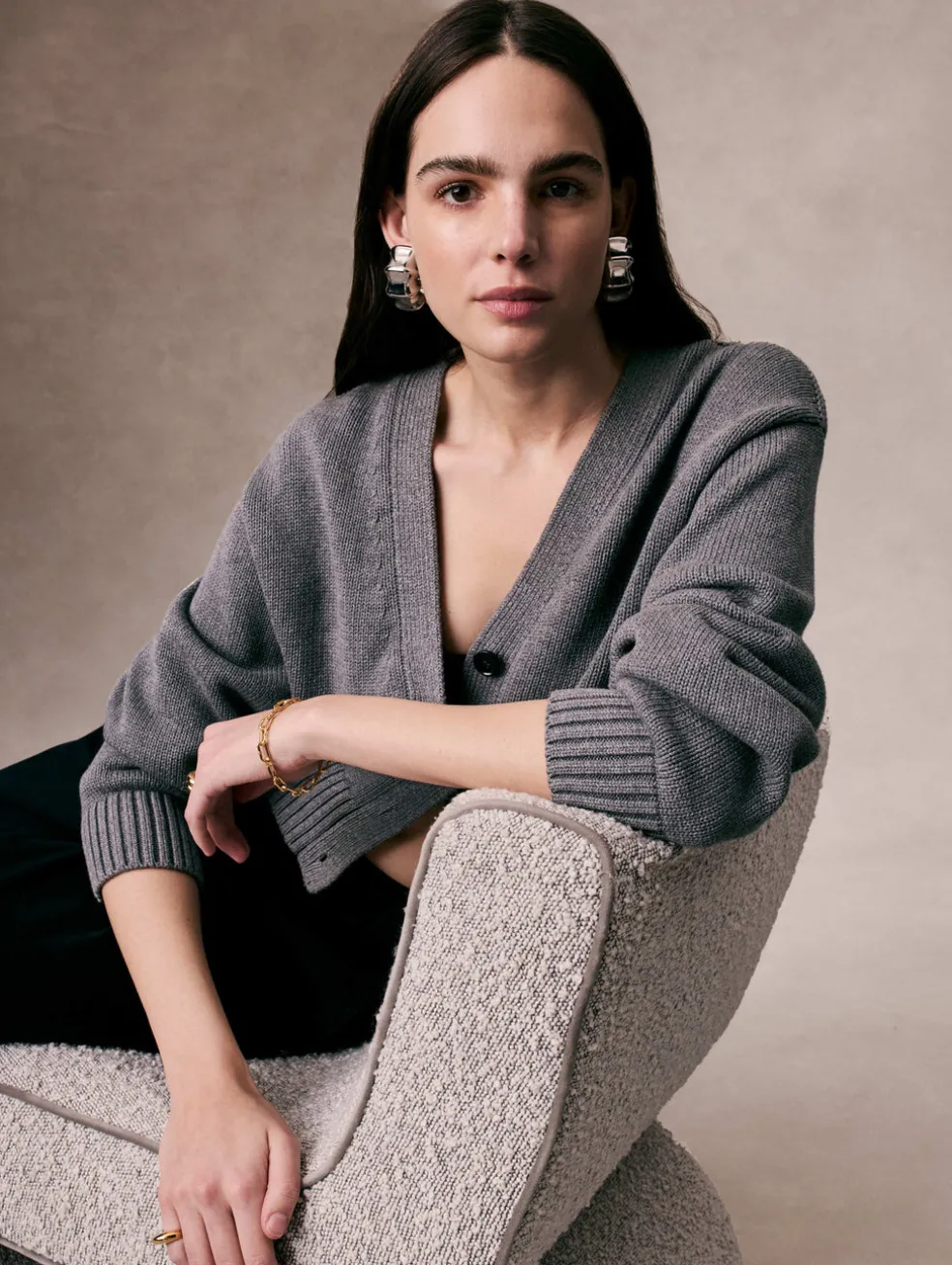 organic cotton v neck cardigan