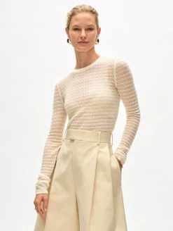 superfine merino lace stitch top